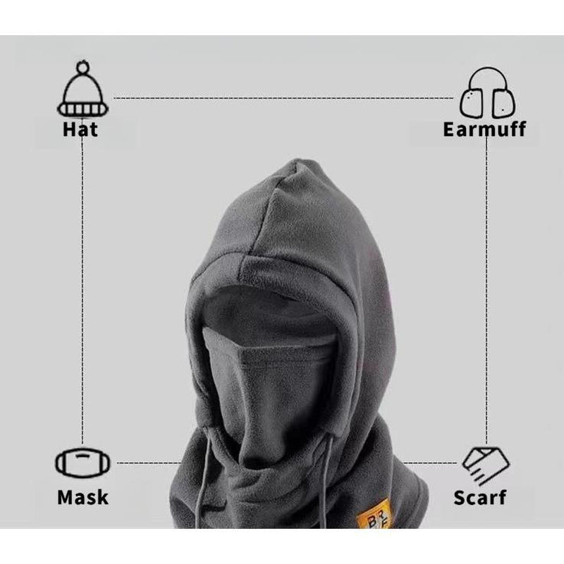 4 in 1,Essential Cold and Windproof Face Mask Head Cover Winter Warm Hat for Men and Women Integrated Neck Warmer