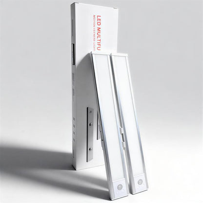 Under Cabinet Lights, 52 LED Cold White Rechargeable under Cabinet Lighting Motion Sensor LED Lights for Kitchen, Counter, Closet, Stairs (12.2 Inches Silver)1 PCS and 2 PCS Available for Selection