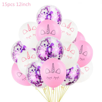 1 Set Unicorn Party Balloons Birthday Baloon Unicorn Decoration Latex Confetti Balloon Birthday Party Decoration Balloons Kids